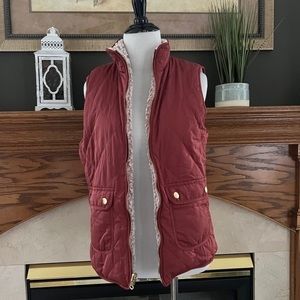 Love Tree‎ Women's Sherpa Reversible Zip Vest Sz. S